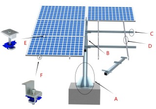 Solar Single Pole Ground Mounting System